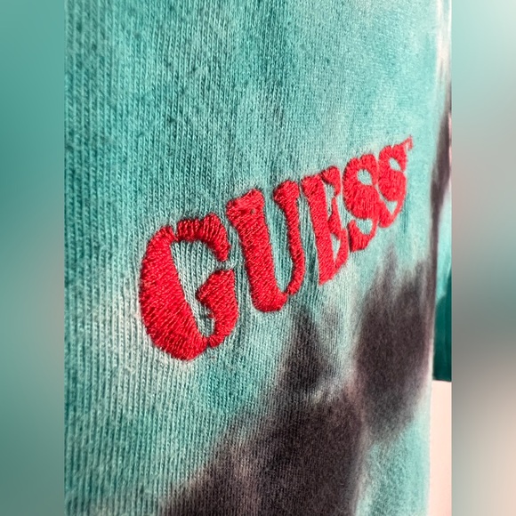 Y2K Guess Original Flag Tie Dye T-Shirt Large Streetwear Hip Hop Skateboarding - Picture 7 of 14